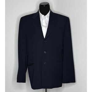 Daniel Hechter Sport Coat Mens 48R Navy Blue‎ Three Button Blazer Suit Jacket